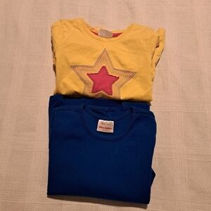 Hanna Andersson girls 120 or 6-7 2 long sleeve tops, play condition